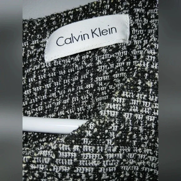 Calvin Klein Tweed Houndstooth Bell Sleeve Sheath Dress Womens Size 10 Office - Picture 3 of 7